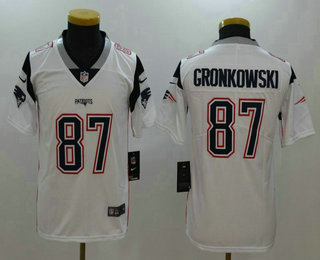 Youth New England Patriots #87 Rob Gronkowski White 2017 Vapor Untouchable Stitched NFL Nike Limited Jersey