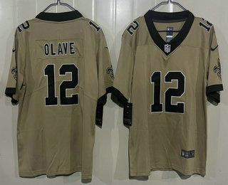 Youth New Orleans Saints #12 Chris Olave Limited Gold Alternate Vapor Jersey
