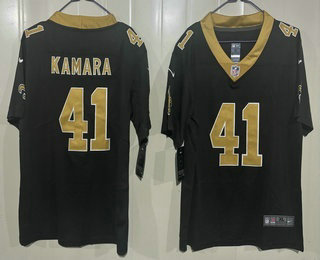 Youth New Orleans Saints #41 Alvin Kamara Limited Black Vapor Jersey