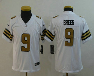 Youth New Orleans Saints #9 Drew Brees White 2016 Color Rush Stitched NFL Nike Limited Jersey