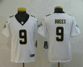 Youth New Orleans Saints #9 Drew Brees White 2017 Vapor Untouchable Stitched NFL Nike Limited Jersey