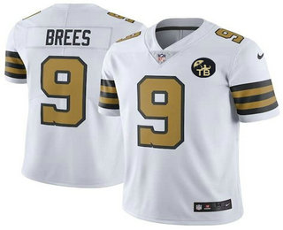Youth New Orleans Saints #9 Drew Brees White With TB Patch 2016 Color Rush Stitched NFL Nike Limited Jersey