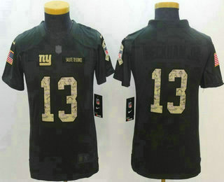 Youth New York Giants #13 Odell Beckham Jr Black Anthracite 2016 Salute To Service Stitched NFL Nike Limited Jersey