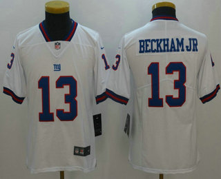 Youth New York Giants #13 Odell Beckham Jr White 2016 Color Rush Stitched NFL Nike Limited Jersey