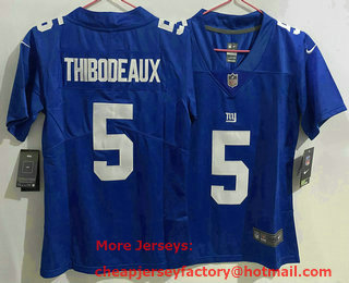 Youth New York Giants #5 Kayvon Thibodeaux Blue 2021 Vapor Untouchable Stitched NFL Nike Limited Jersey
