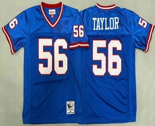Youth New York Giants #56 Lawrence Taylor Blue 1990 Throwback Jersey