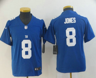 Youth New York Giants #8 Daniel Jones Blue 2019 Vapor Untouchable Stitched NFL Nike Limited Jersey