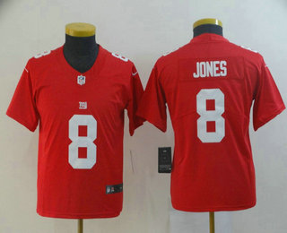 Youth New York Giants #8 Daniel Jones Red 2019 Inverted Legend Stitched NFL Nike Limited Jersey