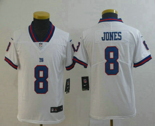 Youth New York Giants #8 Daniel Jones White 2019 Color Rush Stitched NFL Nike Limited Jersey