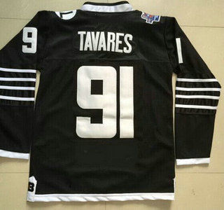 Youth New York Islanders #91 John Tavares 2015 Reebok Black Premier Alternate Jersey