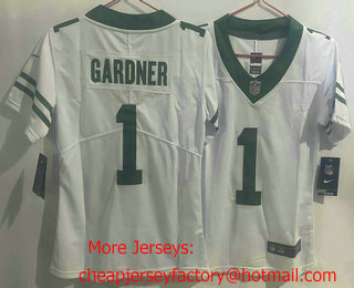 Youth New York Jets #1 Ahmad Sauce Gardner White Limited Stitched Throwback Jersey