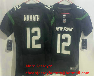 Youth New York Jets #12 Joe Namath Limited Black Vapor Jersey