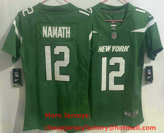 Youth New York Jets #12 Joe Namath Limited Green Vapor Jersey