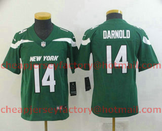 Youth New York Jets #14 Sam Darnold Green NEW 2019 Vapor Untouchable Stitched NFL Nike Limited Jersey