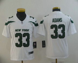 Youth New York Jets #33 Jamal Adams White NEW 2019 Vapor Untouchable Stitched NFL Nike Limited Jersey