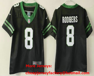 Youth New York Jets #8 Aaron Rodgers Limited Black 2024 Vapor Jersey