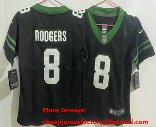 Youth New York Jets #8 Aaron Rodgers Limited Black 2024 Vapor Jersey