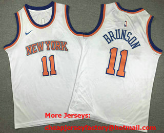 Youth New York Knicks #11 Jalen Brunson White Icon Swingman Jersey