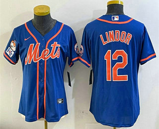 Youth New York Mets #12 Francisco Lindor Royal 2025 Spring Training Cool Base Stitched Jersey