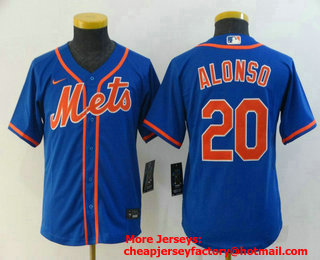Youth New York Mets #20 Pete Alonso Blue Stitched MLB Cool Base Nike Jersey