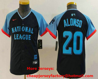 Youth New York Mets #20 Pete Alonso Navy 2024 All Star Limited Stitched Jersey