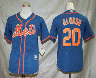 Youth New York Mets #20 Pete Alonso Royal Blue Stitched MLB Cool Base Jersey