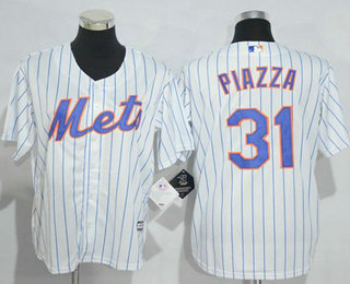 Youth New York Mets #31 Mike Piazza Retired White Stitched MLB Cool Base Jersey