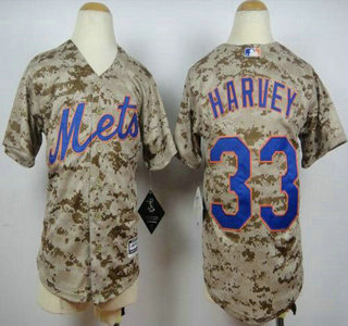 Youth New York Mets #33 Matt Harvey Alternate Camo 2015 MLB Cool Base Jersey