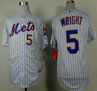 Youth New York Mets #5 David Wright White Pinstripe Jersey