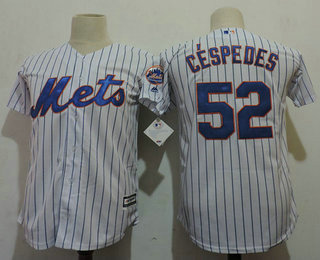 Youth New York Mets #52 Yoenis Cespedes White Home Cool Base Baseball Jersey