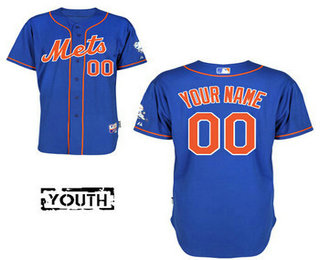 Youth New York Mets Authentic Custom Alternate Home Royal Blue MLB Jersey