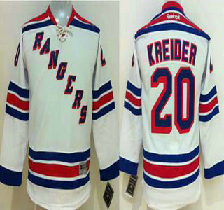 Youth New York Rangers #20 Chris Kreider White Jersey
