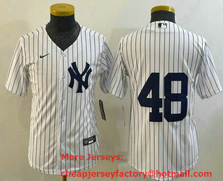 Youth New York Yankees #48 Anthony Rizzo White No Name Nike Cool Base Jersey