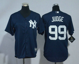Youth New York Yankees #99 Aaron Judge Navy Blue Stitched MLB Cool Base Jersey