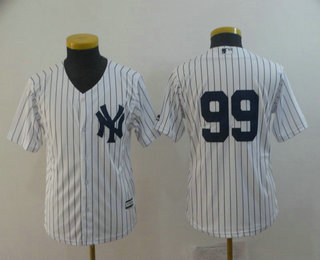 Youth New York Yankees #99 Aaron Judge White No Name Home Stitched MLB Cool Base Jersey