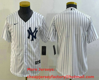 Youth New York Yankees Blank White Stitched MLB Cool Base Nike Jersey