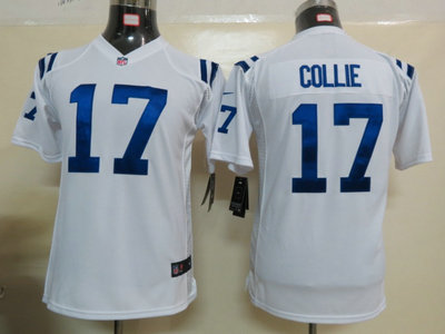 Nike Indianapolis Colts 17 Austin Collie White Game Kids Jersey