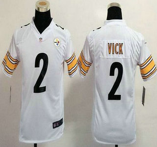 Youth Nike Pittsburgh Steelers #2 Michael Vick Game White NFL Jersey