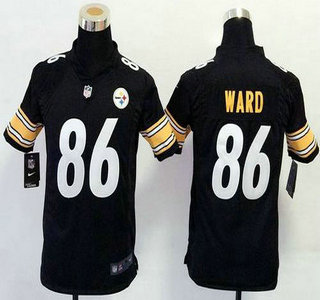 Youth Nike Pittsburgh Steelers #86 Hines Ward Game Black Team Color NFL Jersey