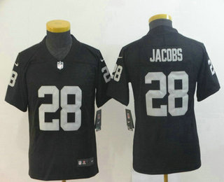 Youth Oakland Raiders #28 Josh Jacobs Black 2019 Vapor Untouchable Stitched NFL Nike Limited Jersey