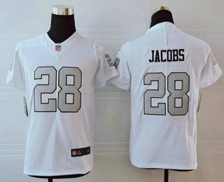 Youth Oakland Raiders #28 Josh Jacobs White 2019 Color Rush Stitched NFL Nike Limited Jersey