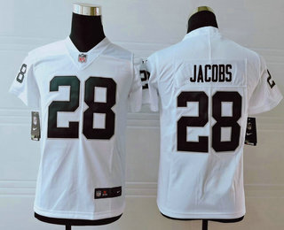 Youth Oakland Raiders #28 Josh Jacobs White 2019 Vapor Untouchable Stitched NFL Nike Limited Jersey