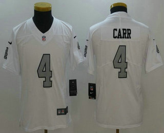 Youth Oakland Raiders #4 Derek Carr White 2016 Color Rush Stitched NFL Nike Limited Jersey
