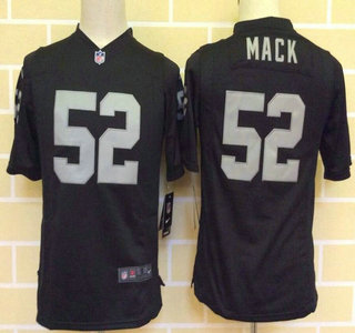 Youth Oakland Raiders #52 Khalil Mack Nike Black Game Jersey