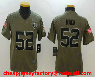 Youth Oakland Raiders #52 Khalil Mack Olive 2017 Salute To Service Stitched NFL Nike Limited Jersey