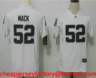Youth Oakland Raiders #52 Khalil Mack White 2017 Vapor Untouchable Stitched NFL Nike Limited Jersey