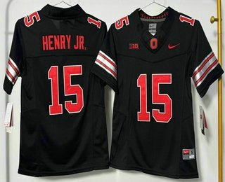 Youth Ohio State Buckeyes #15 Chris Henry Jr Limited Black FUSE 2026 College Football Jersey