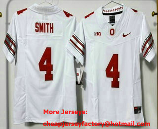 Youth Ohio State Buckeyes #4 Jeremiah Smith Limited White FUSE 2026 College Football Jersey