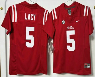 Youth Ole Miss Rebels #5 Kewan Lacy Limited Red FUSE College Football Jersey