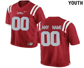 Youth Ole Miss Rebels Customized College Alumni Football Limited Jersey - Red